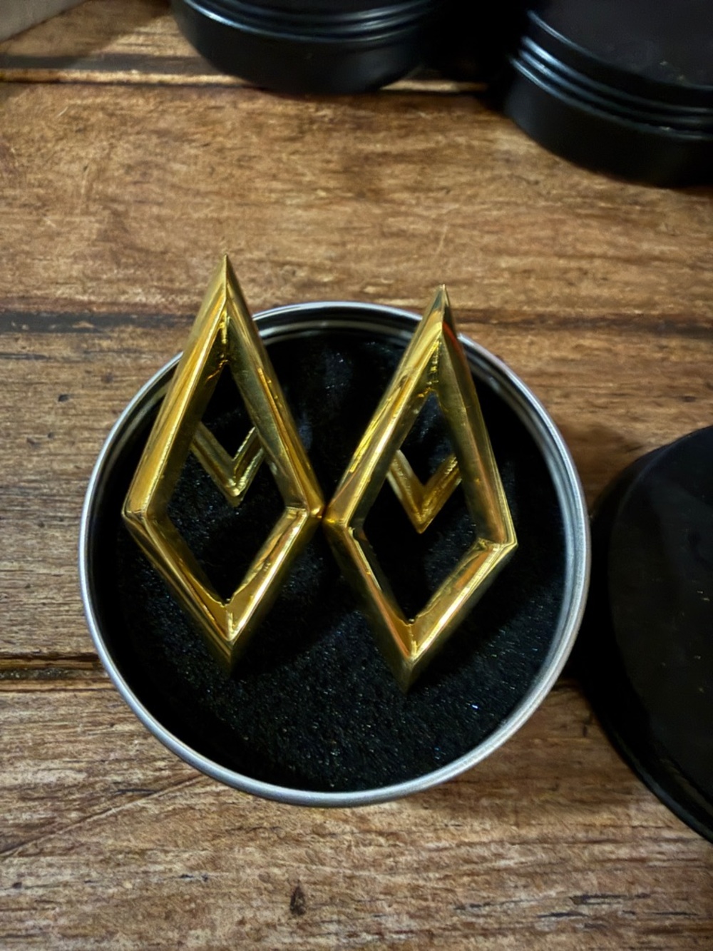 Gold Geometric Diamond Drop Hangers Earrings - Modern Women’s Jewelry